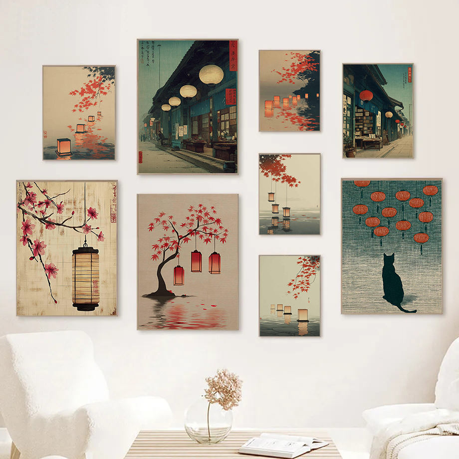 Japanese Minimalist Lifestyle - Minimalist Zen Japanese Lantern Lake Posters