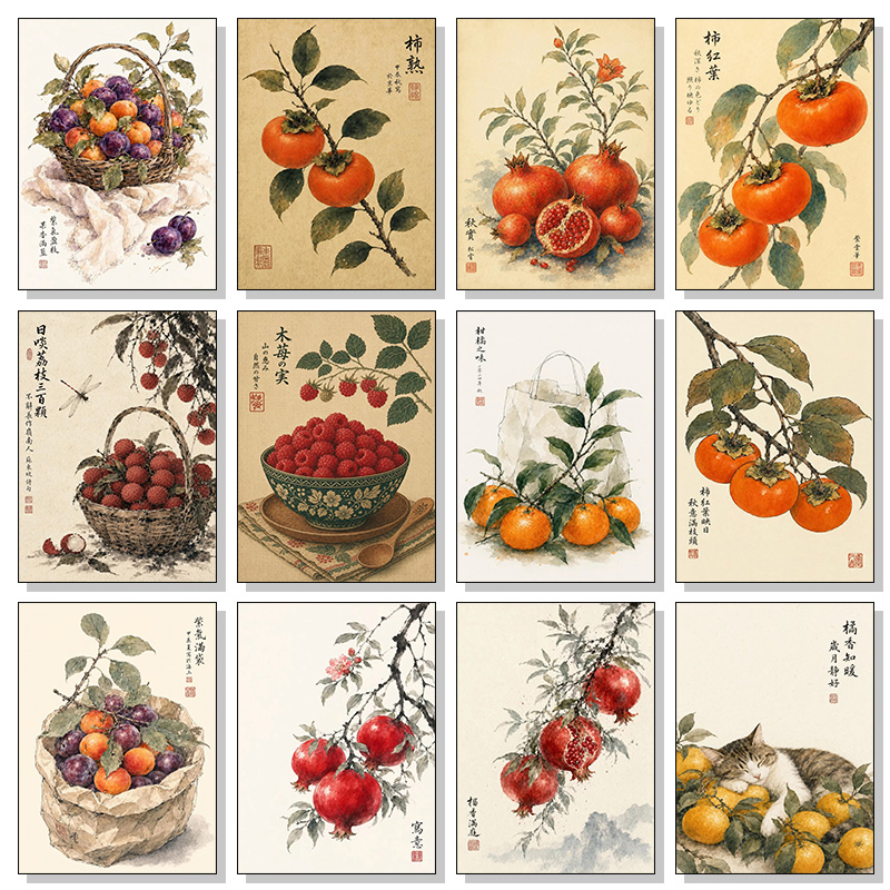 Japanese Fruit Posters Vintage - Japanese Minimalist Lifestyle avaliação e preço