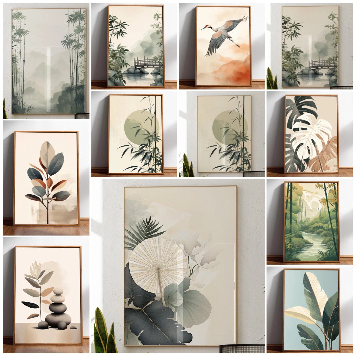 Japandi Wall Art Minimal Botan - Japanese Minimalist Lifestyle avaliação e preço
