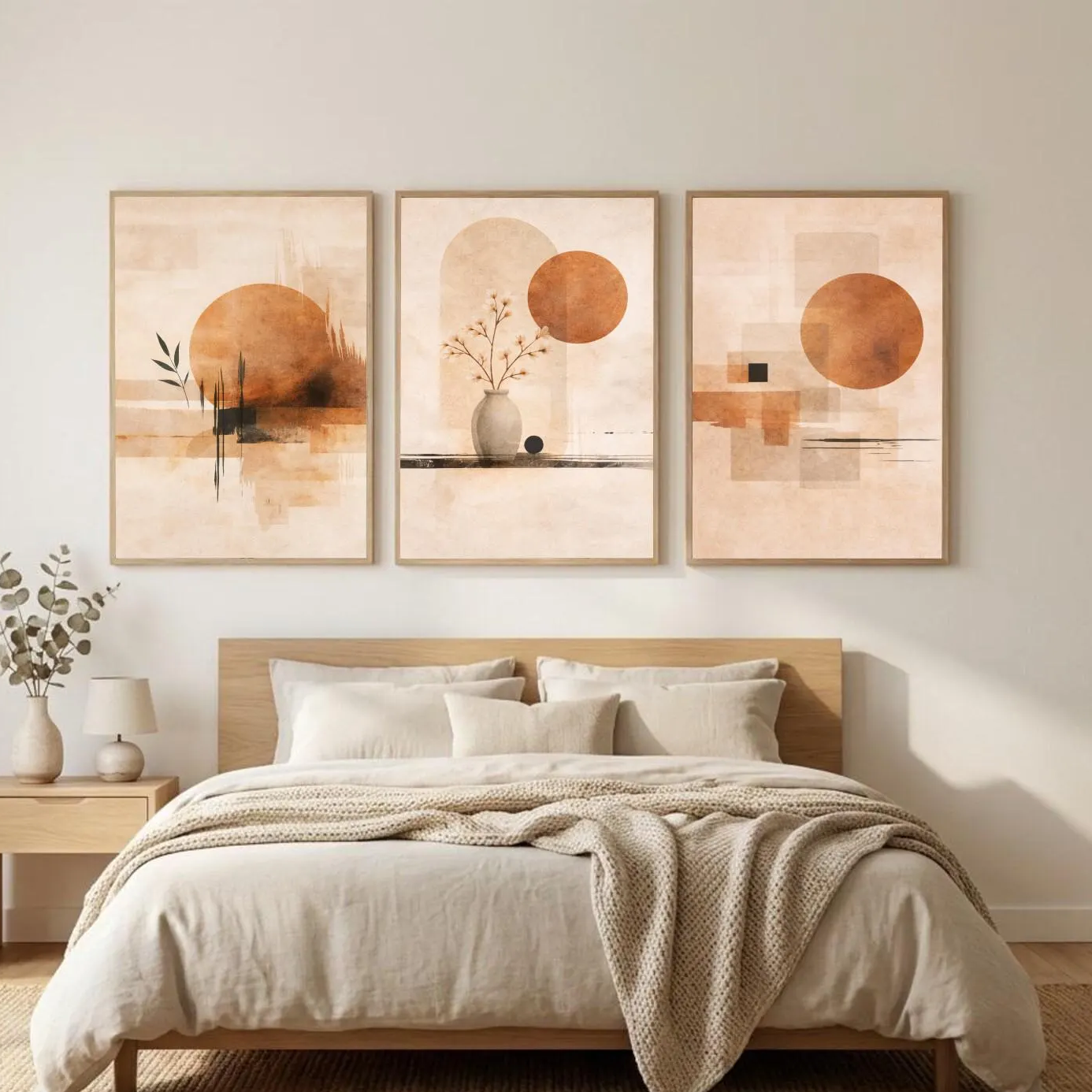 3PCS  Neutral Abstract Sun Pos - Japanese Minimalist Lifestyle avaliação e preço
