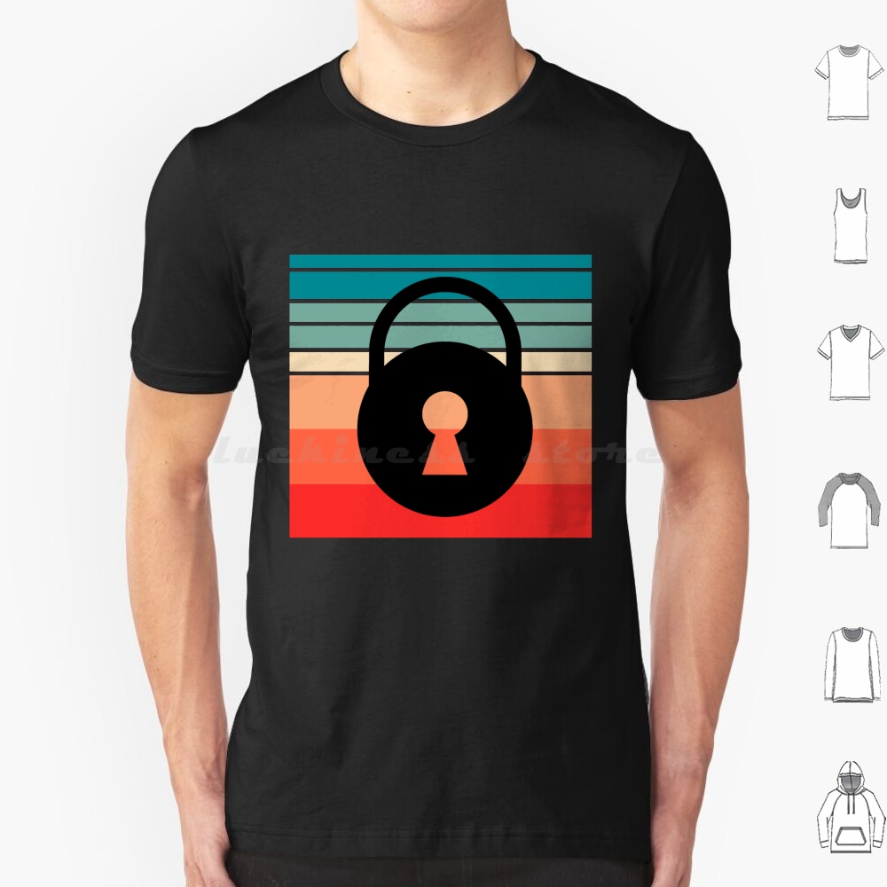 Retro Pad Lock T Shirt Men Wom - Shibori Tie Dye avaliação e preço