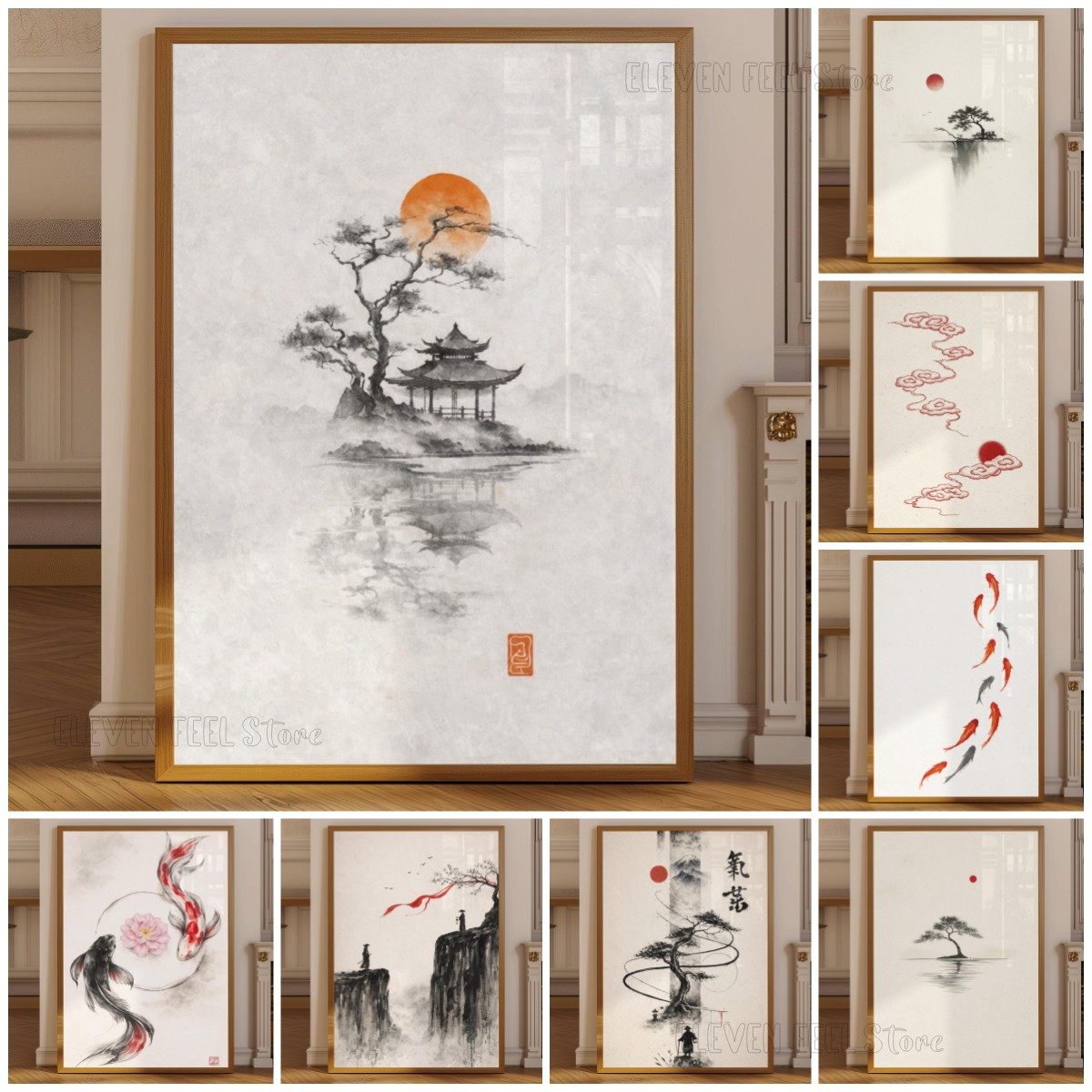 Japanese Ink Tree Poster Wabi  - Japanese Minimalist Lifestyle avaliação e preço