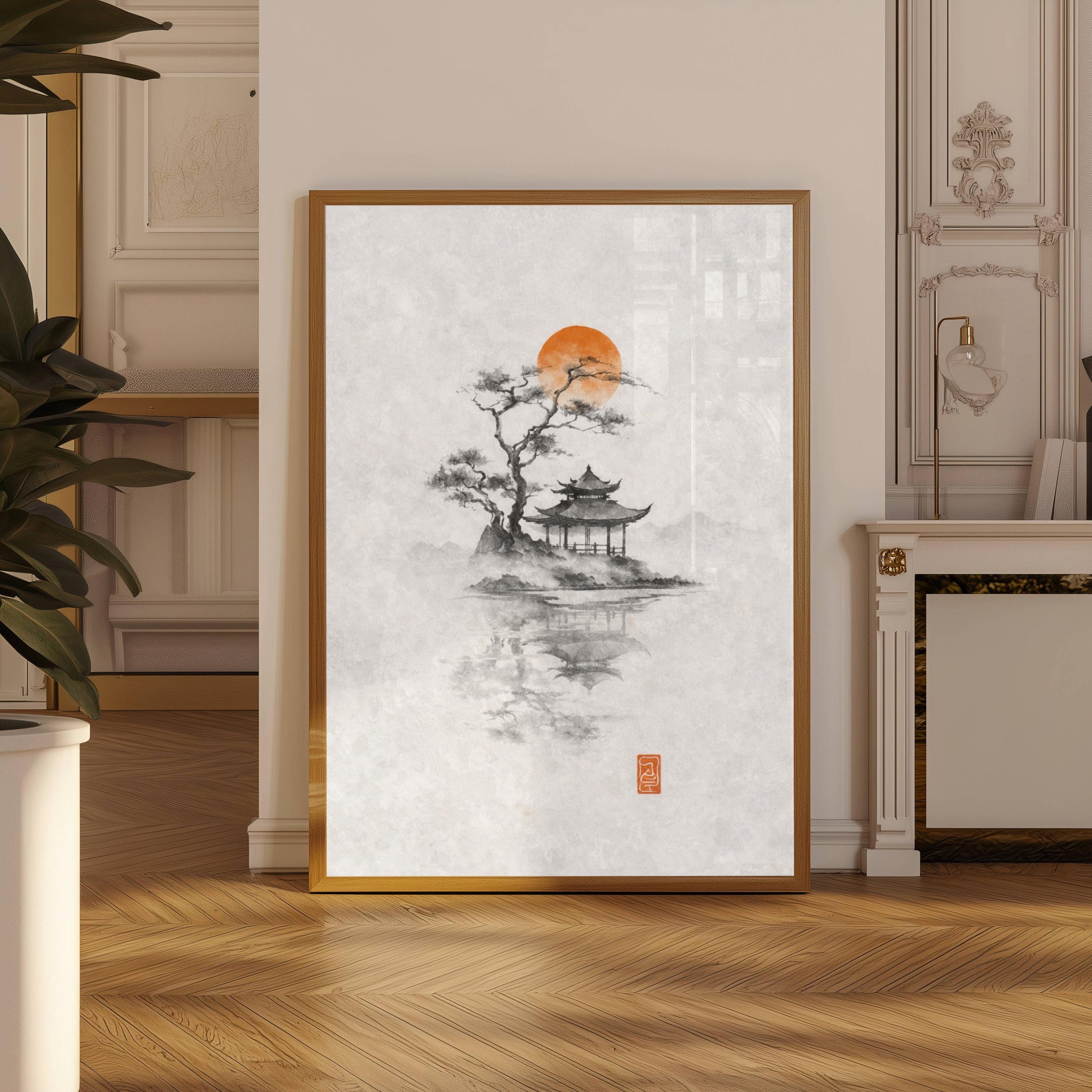 Japanese Ink Tree Poster Wabi  - Japanese Minimalist Lifestyle avaliação e preço