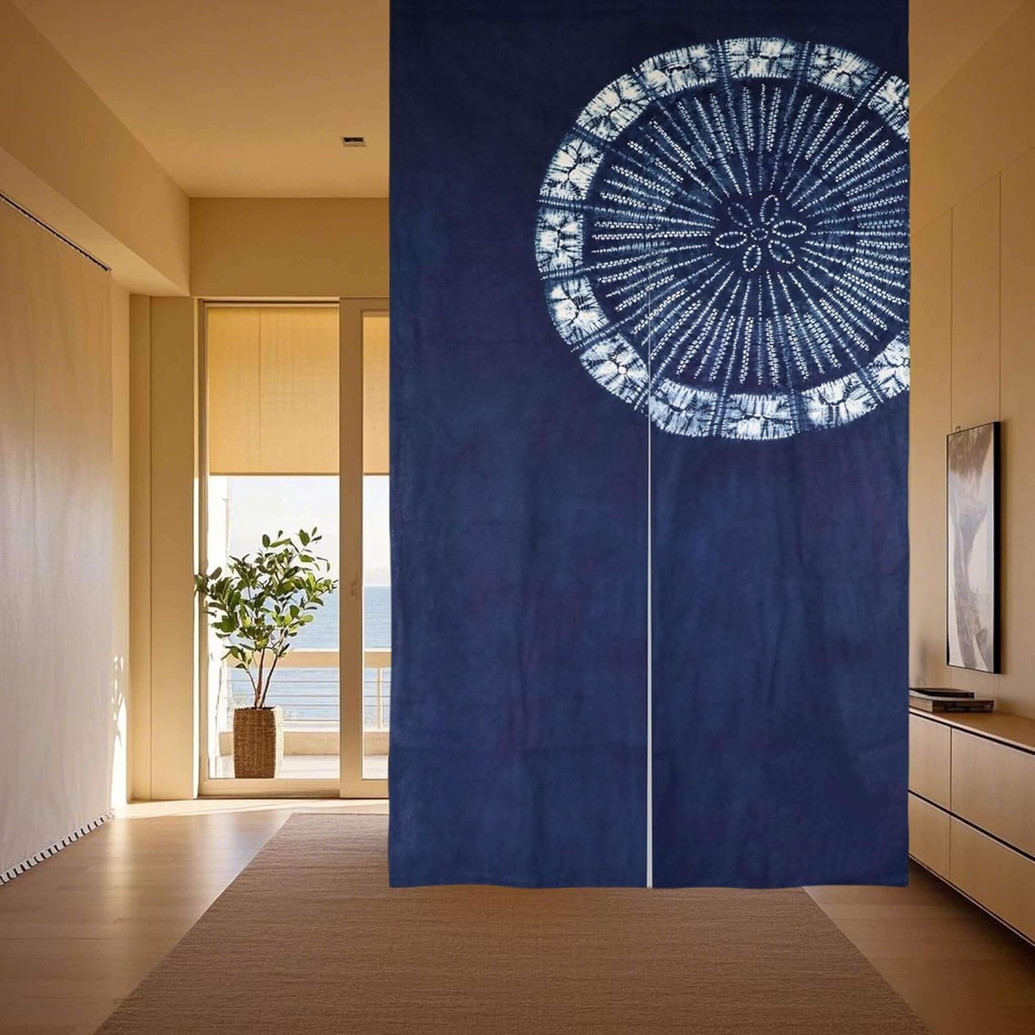 Hand Dyed Japanese  Curtain/Sh - Shibori Tie Dye avaliação e preço