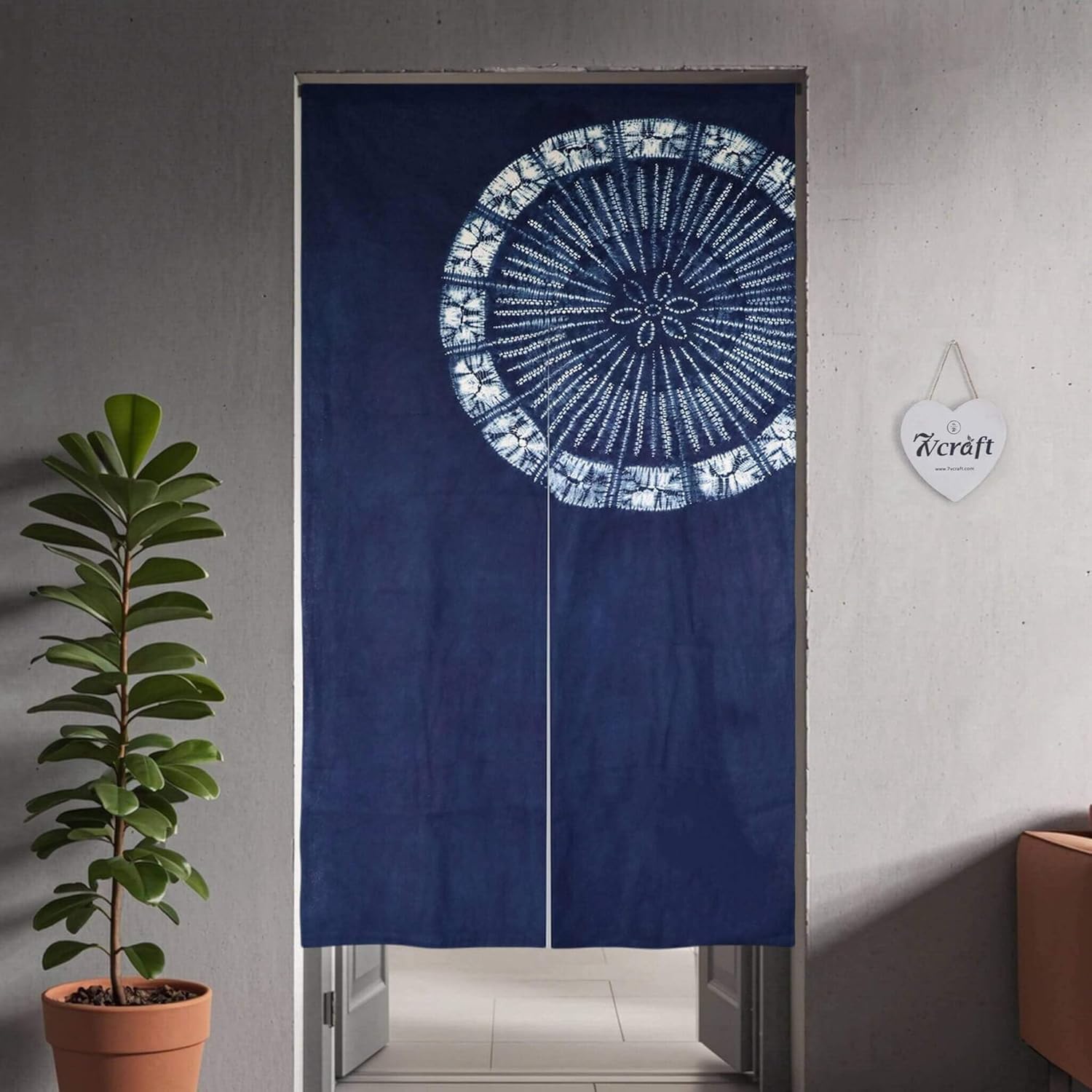Hand Dyed Japanese  Curtain/Sh - Shibori Tie Dye avaliação e preço