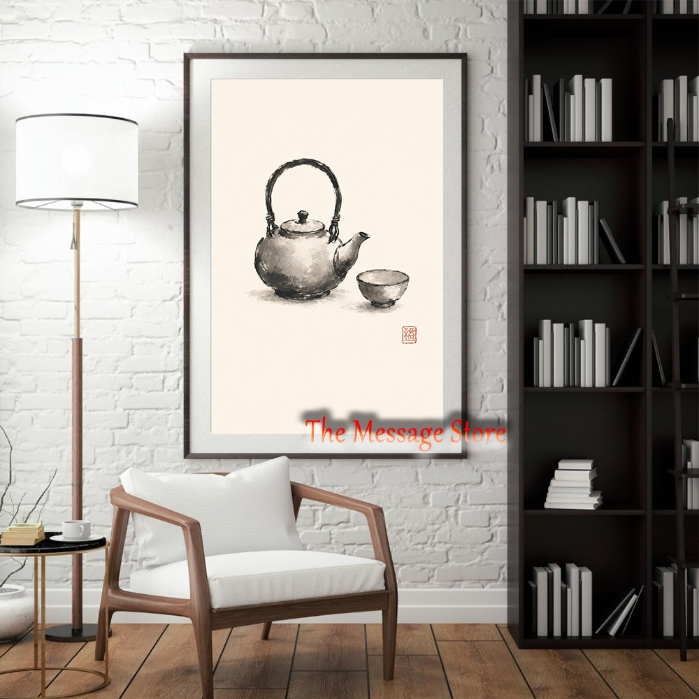 Japanese Teapot Art Minimalist - Japanese Minimalist Lifestyle avaliação e preço