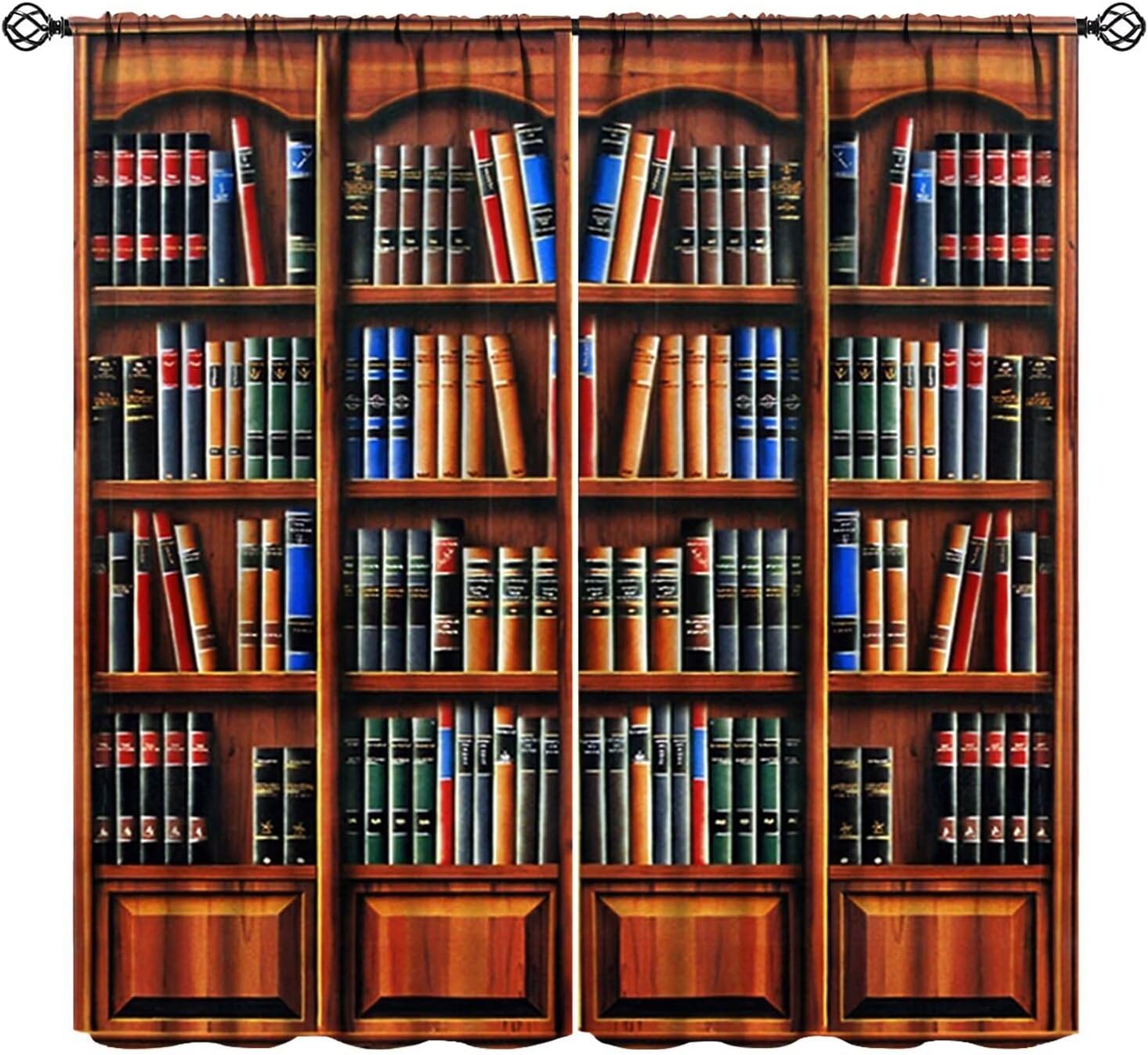 Retro Bookcase Curtains,Vintag - Japanese Lifestyle Books avaliação e preço