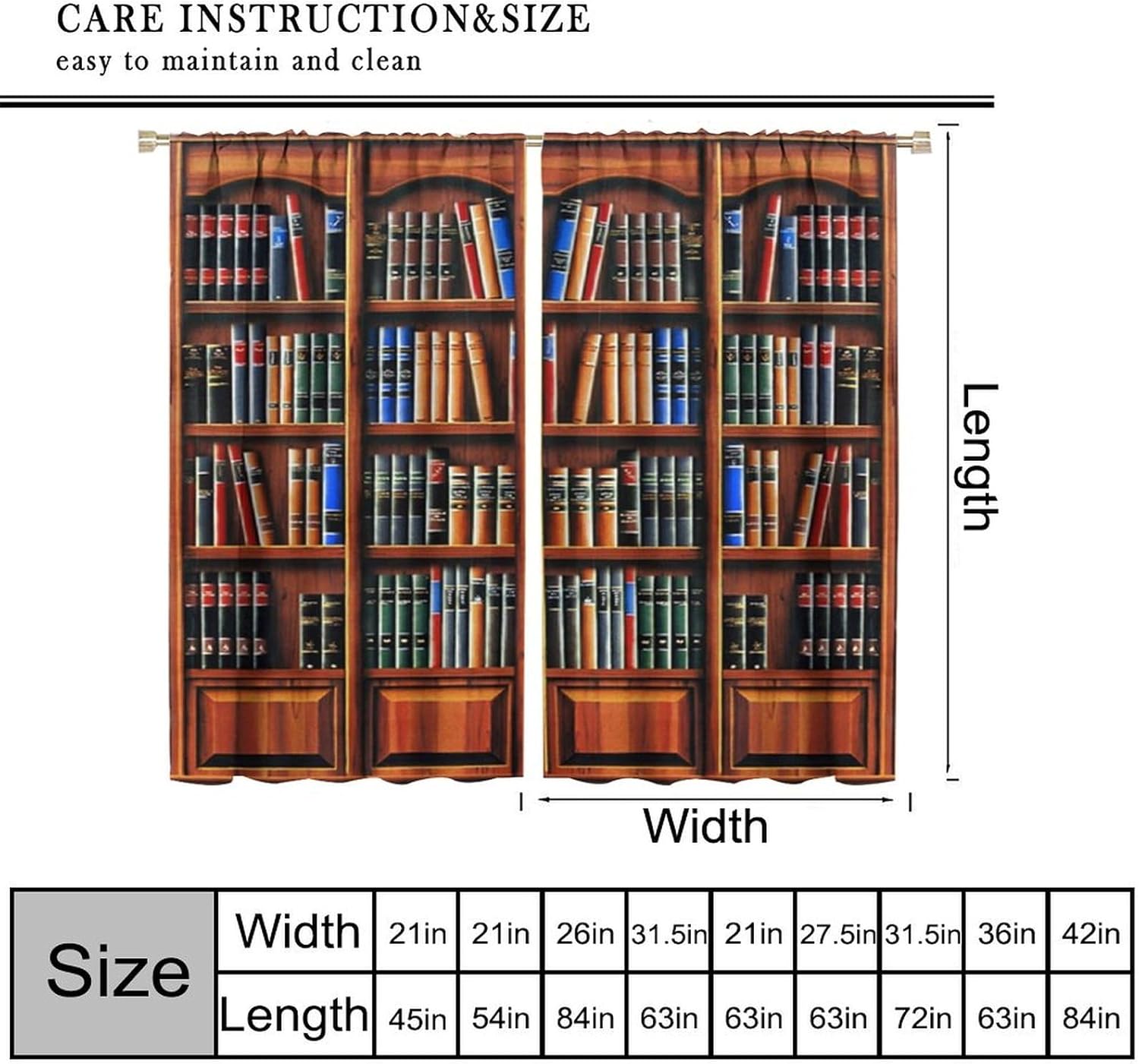 Retro Bookcase Curtains,Vintag - Japanese Lifestyle Books avaliação e preço