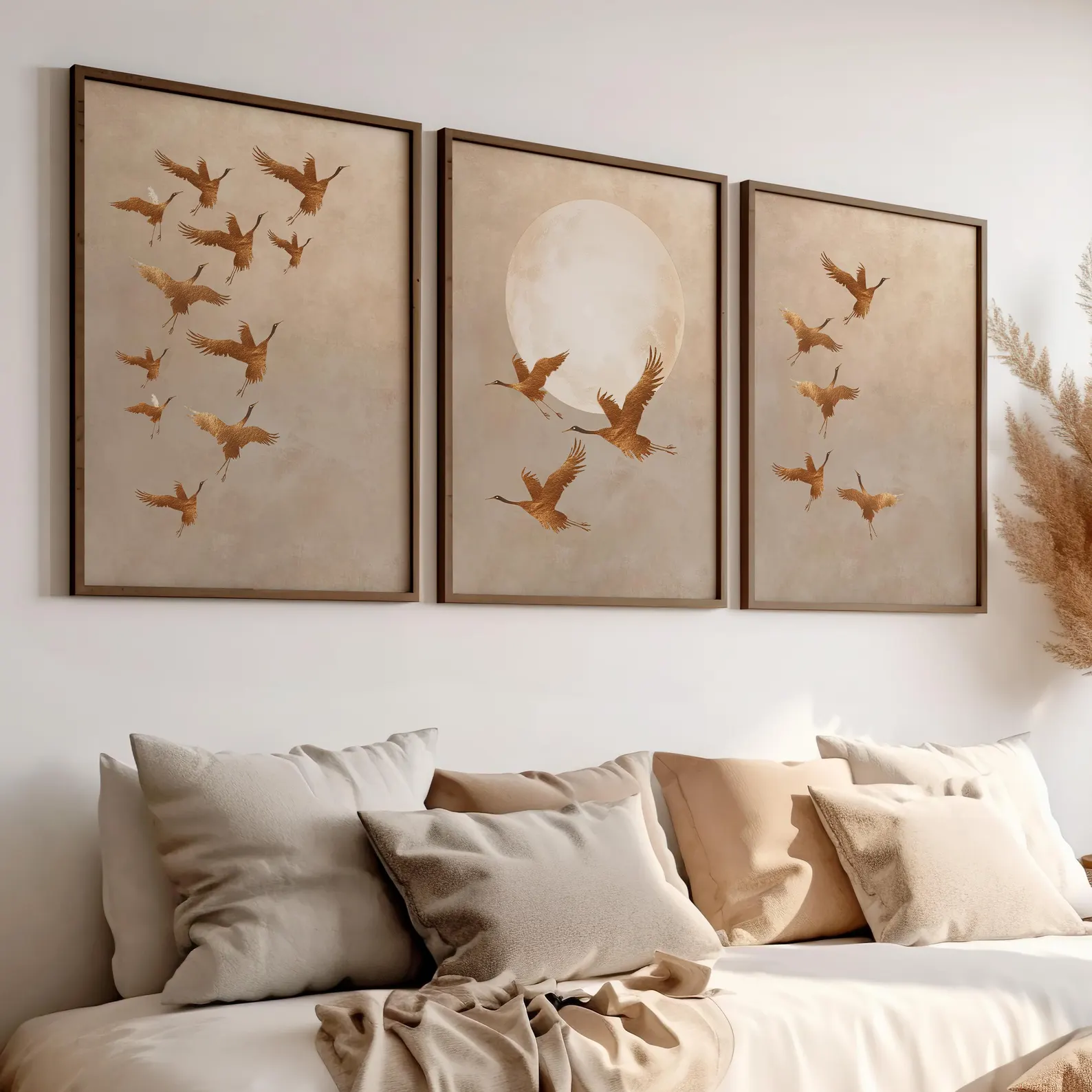3PCS Golden Cranes Japanese Po - Japanese Minimalist Lifestyle avaliação e preço